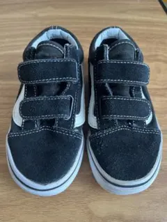 ホームクリーニング済！Vans ベルクロ スニーカー 17cmブラック/ホワイト