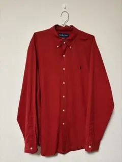 美品 Ralph Lauren CLASSICFIT 長袖シャツ 赤 XLサイズ
