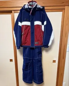 スキーウェア3点セット上下セット ネイビー赤