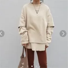 キャナルジーン  トゥデイフル  レイヤードコットンスウェット　状態良しのサムネイル