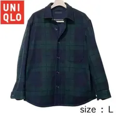 【春秋アウター】ユニクロ オーバーシャツジャケットL ゆったりシルエット