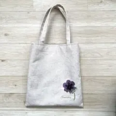 ハンドメイド　刺繍トートバッグ　アネモネ