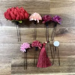 花飾りヘアピンセット 8本