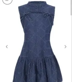 randy カットアウトキルティングデニム ワンピース