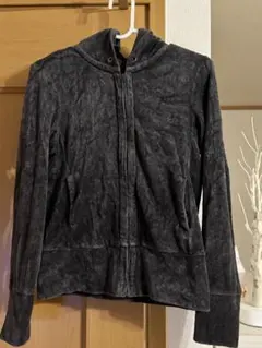 UNIQLOグレー フード付き ジップアップパーカー S