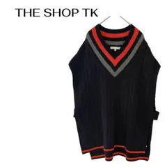 THE SHOP TK Vネック　メンズベスト　配色　デート　大きめ