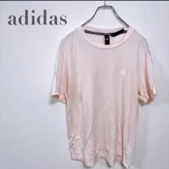 【adidas】ロゴTシャツ ピンク モダール混 ストレッチ（XS）
