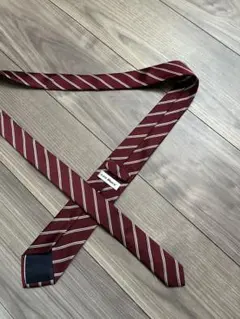 美品　AOKI レミュー　ネクタイ　ワイン　ストライプ　スリム　就活　リクルート