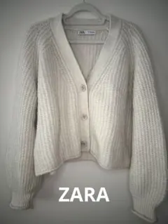 ZARAニットカーディガン ホワイト 長袖