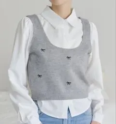 titivate リボン刺繍ベストセットブラウス　新品