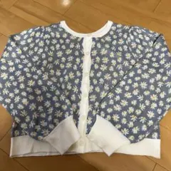 花柄ニットカーディガン 青色