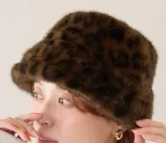 Discoat ファーバケットハット レオパード