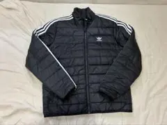 adidas ブラックキルティング中綿ジャケット
