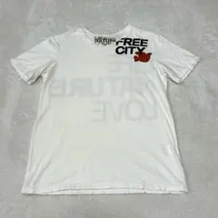 FREECITY フリーシティ　ダメージ加工　Tシャツ　ロゴ　生成りのサムネイル