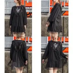 jouetie ジュエティ ドッキングチュールロックワンピース　ブラックのサムネイル