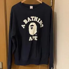 美品 A BATHINGAPEラインストーンスウェット ビッグロゴエイプ希少