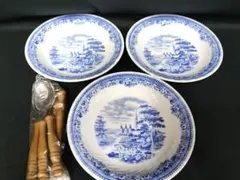 【未使用】Yamaka ヤマカ スープ皿 3枚 スプーン付 カントリー昭和レトロ