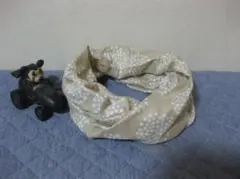더블 거즈 스누드 “스칸디나비안 스몰 플라워*베이지 싱글”