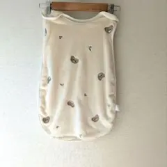 ベビースリーパー クリーム色 クマ柄 オーガニックコットン 0〜3歳