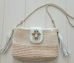 Rady ショルダーバッグ　鍵編み　夏用バッグ　ビジューのサムネイル