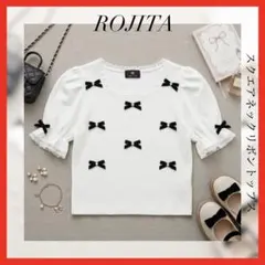ロジータ　ROJITA✨スクエアネックリボントップス　ホワイト