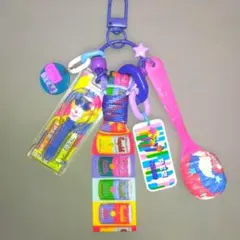 No.162　ラムネ　ピエロ　じゃらじゃらキーホルダー　ブルー　紫のサムネイル