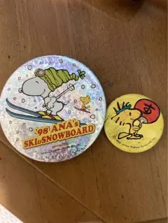 スヌーピーとウッドストック缶バッチ