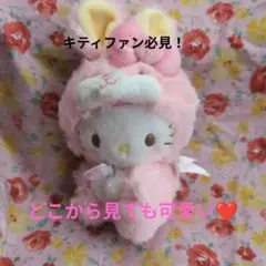 仲良し運UPしちゃうかも?可愛すぎる♡ハローキティ ぬいぐるみウサギコスチューム