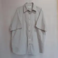 ベージュ 半袖 ワークシャツ