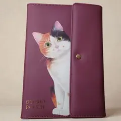 猫がのぞくマルチポーチ　三毛　フェリシモ猫部③のサムネイル