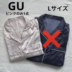 【GU】Lサイズ サテン ワンピース 半袖パジャマ さくらんぼ マタニティ