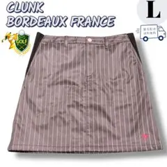 CLUNK クランク スカート L ダークグレー ストライプ ゴルフ