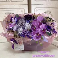 ✨白陶器ラメストーン入り✨バラミックスプリザーブドフラワー✨クリア
