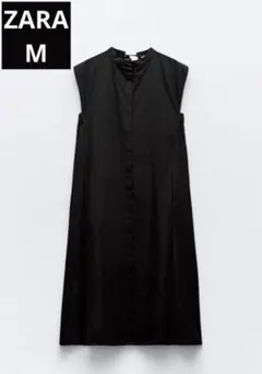 ZARA ミディ ボリューム ワンピース ブラック　着用感　シミ　難あり