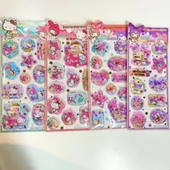 即日発送　４枚セット　ウォーターシール　キティ　クロミ　マイメロ　サンリオ