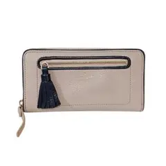 ケイトスペード 長財布 ラウンドファスナー フリンジ ベージュ