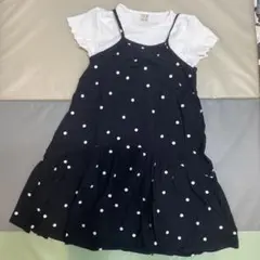 petit main 水玉模様のキャミソールワンピース 130㎝
