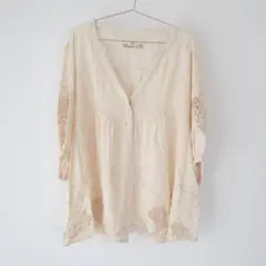 【美品】Haricot Rouge シルク混レース袖ブラウス 美品】Haricot Rouge シルク混レース袖ブラウス - メルカリ