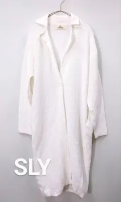 SLY STANDARD スライ　ニットロングカーディガン　ホワイト