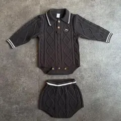 バースデイ 子供服 Cottoli コトリ ケーブルニットロンパース セット
