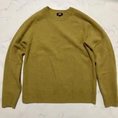 ユニクロ　ラムクルーネックセーター　イエロー　M