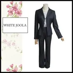 【ホワイトジョーラ】パンツスーツ　黒　冠婚葬祭オフィス　38 セットアップ　訳有