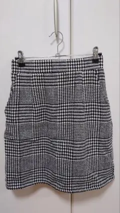 グレンチェック 台形ミニスカート M