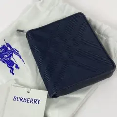 【未使用級】BURBERRY 近年　Zip Wallet シャドウチェック　黒