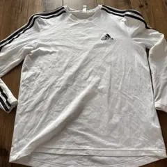 adidas ホワイト長袖Tシャツ