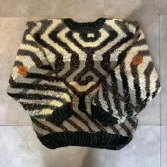 手編みニット 3Dニット セーター モヘア混 Mohair vintage 希少