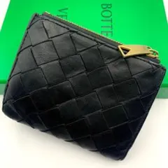 ボッテガヴェネタ 財布 カセット マキシ イントレチャート 黒 IC搭載