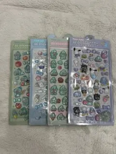 サンリオ　3Dステッカー 4枚セット　ハンギョドン　シナモン　はぴだんぶい