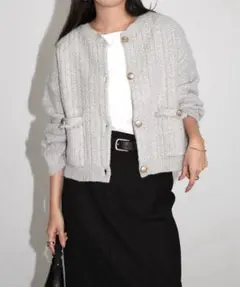 グレー ニットカーディガン Mサイズ