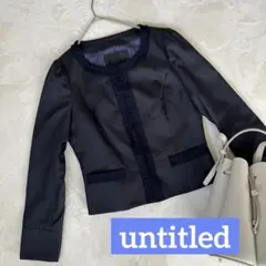 UNTITLED ノーカラージャケットサイズ3 ネイビー
